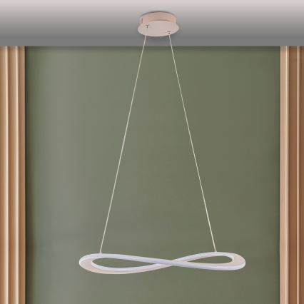 CASHMERE LED pendant light on cable, LED/40W/230V, Ø 59.5 cm, white