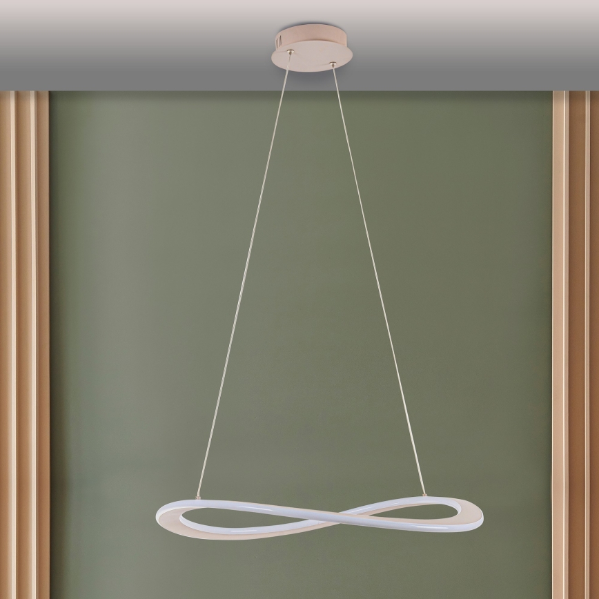 CASHMERE LED pendant light on cable, LED/40W/230V, Ø 59.5 cm, white