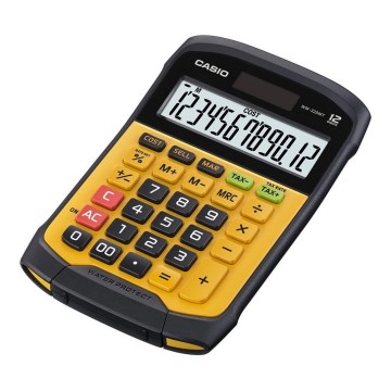 Casio - Waterproof table calculator 1xCR2032 IP54 black/orange