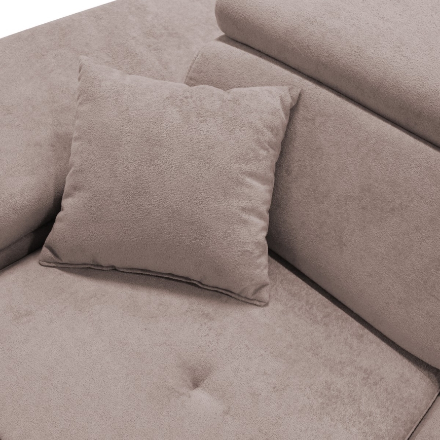 CASTELO Left-Facing L-Shaped Corner Sofa Bed with Storage, Beige