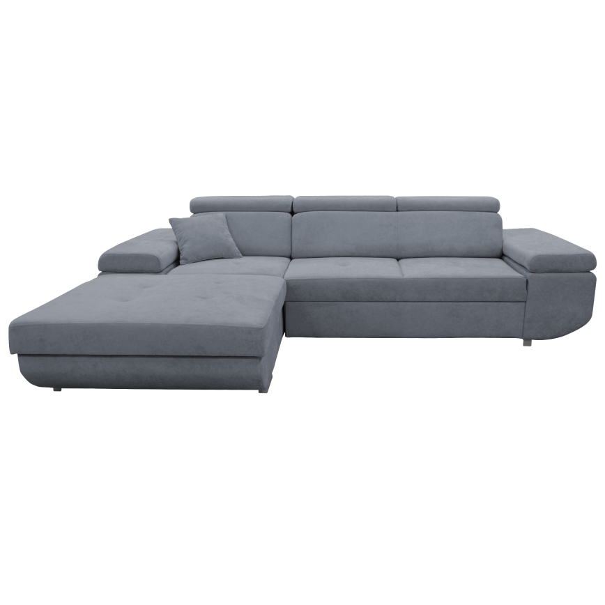 CASTELO left-hand L-shaped sofa bed with storage, dark grey