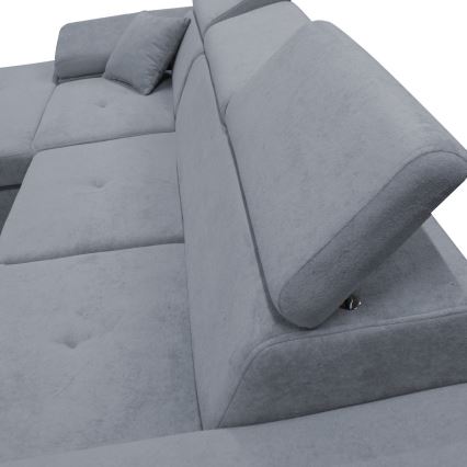 CASTELO left-hand L-shaped sofa bed with storage, dark grey