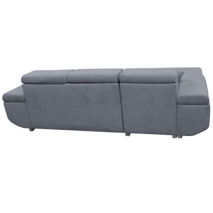 CASTELO left-hand L-shaped sofa bed with storage, dark grey