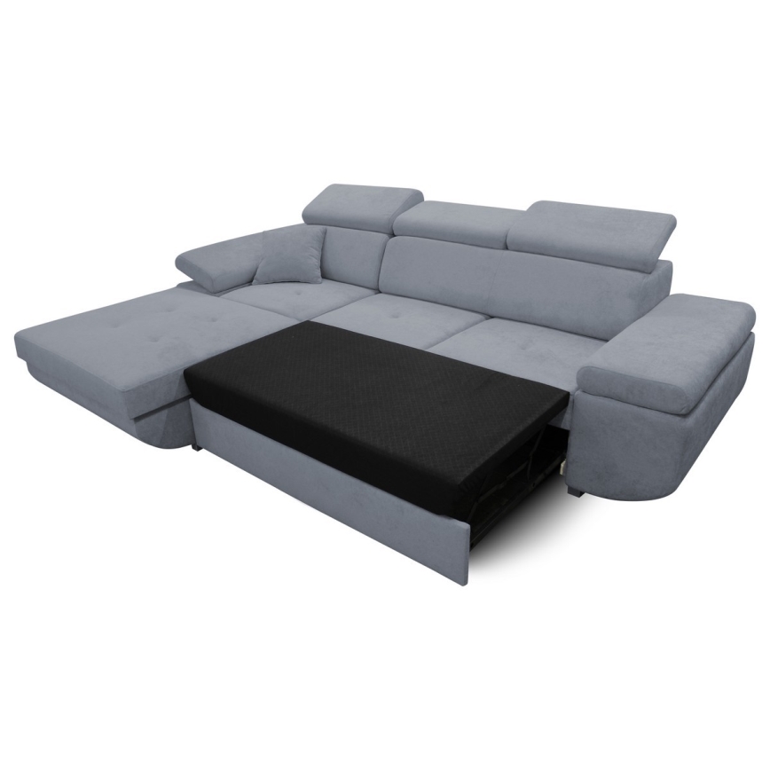 CASTELO Left-Facing L-Shaped Corner Sofa Bed with Storage, Dark Grey