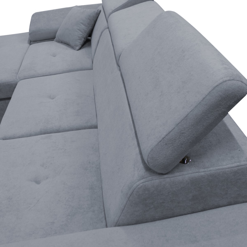 CASTELO Left-Facing L-Shaped Corner Sofa Bed with Storage, Dark Grey