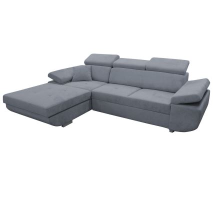 CASTELO Left-Facing L-Shaped Corner Sofa Bed with Storage, Dark Grey