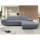 CASTELO right-hand L-shaped corner sofa bed with storage, dark grey