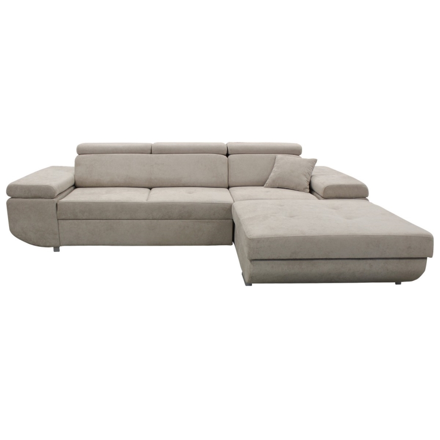 CASTELO Right-hand L-shaped Corner Sofa Bed with Storage, Gray