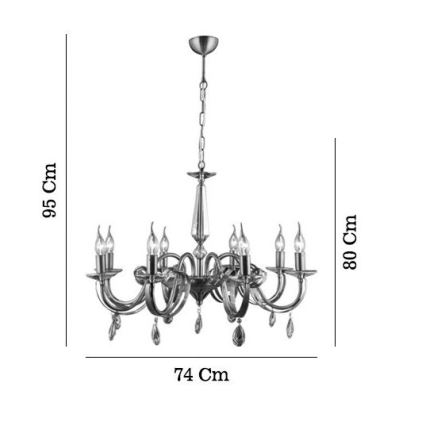 CASTRO Gold Chain Pendant Light 8xE14/40W/230V