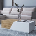 CEELIAS Coffee Table 124 x 42 cm White/Wotan Oak