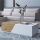 CEELIAS Coffee Table 124 x 42 cm White/Wotan Oak