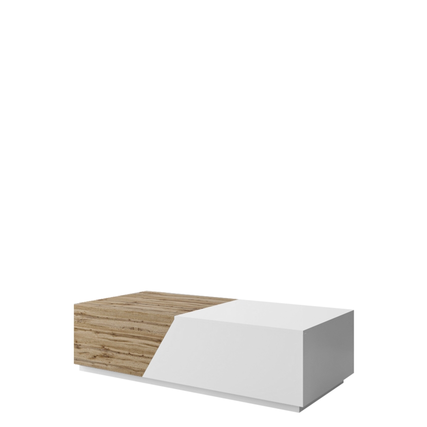 CEELIAS Coffee Table 124 x 42 cm White/Wotan Oak
