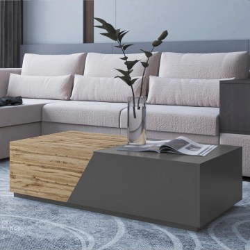 CEELIAS Coffee Table 124x42 cm Anthracite/Wotan Oak