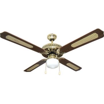 Ceiling fan 1xE27/70W/230V d. 132 cm brown/gold