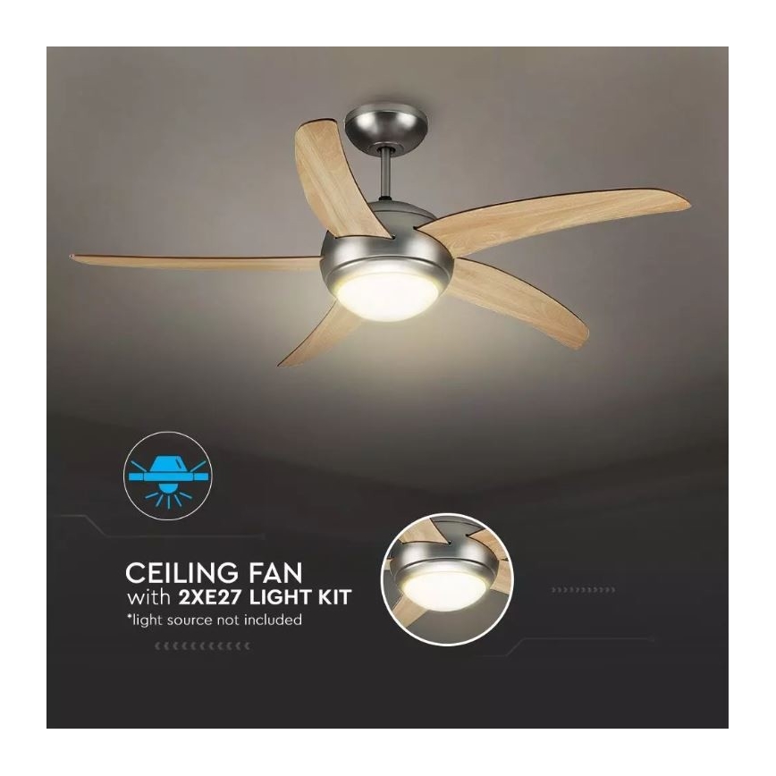 Ceiling fan 2xE27/20W/230V d. 132 cm + remote control