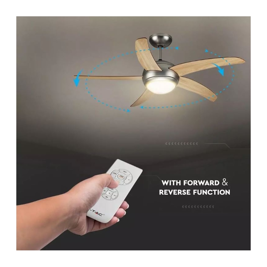 Ceiling fan 2xE27/20W/230V d. 132 cm + remote control
