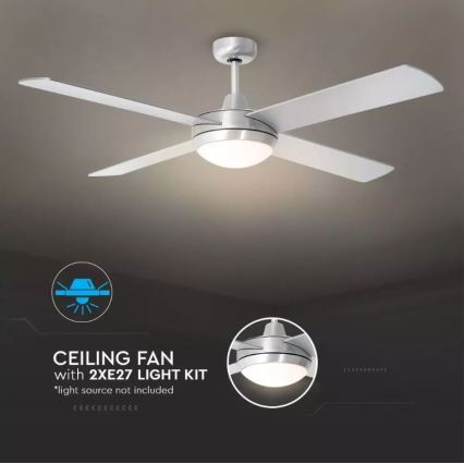 Ceiling fan 2xE27/20W/230V + RC
