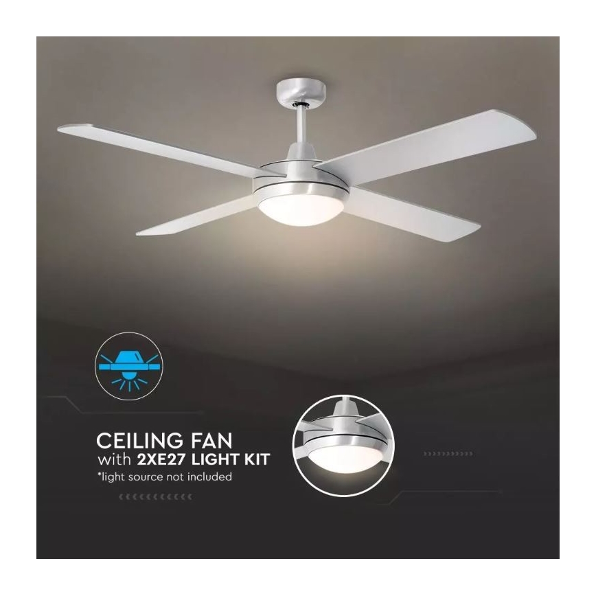 Ceiling fan 2xE27/20W/230V + RC