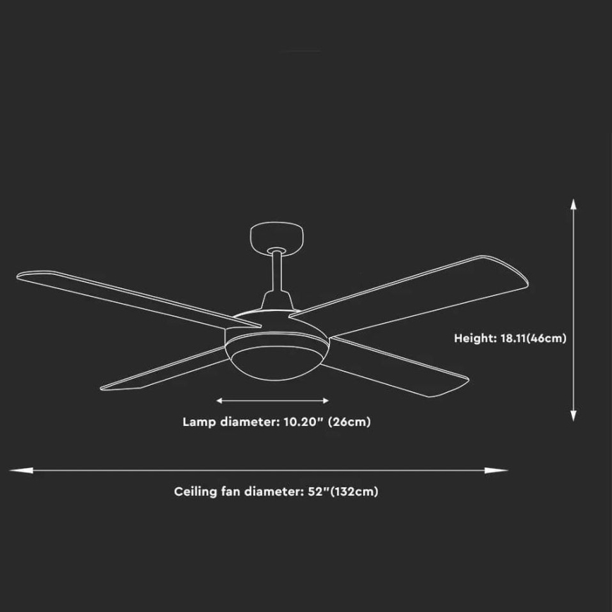 Ceiling fan 2xE27/35W/230V + remote control