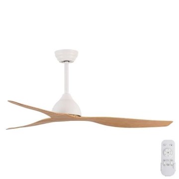 Ceiling fan d. 132 cm beige/white + remote control