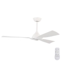 Ceiling fan d. 132 cm IP44 white + remote control