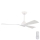 Ceiling fan d. 132 cm IP44 white + remote control