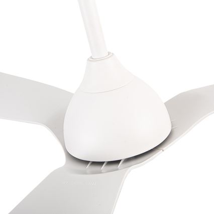 Ceiling fan d. 132 cm IP44 white + remote control