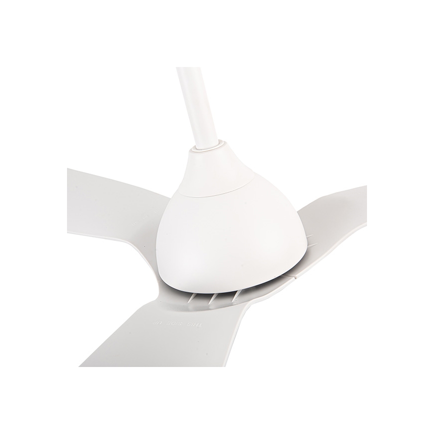 Ceiling fan d. 132 cm IP44 white + remote control