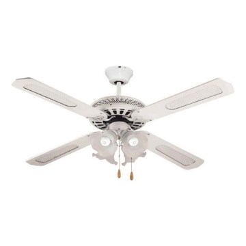 Ceiling fan with 4× E27 fittings, max. 70W per lamp, 230V, Ø 132 cm, white