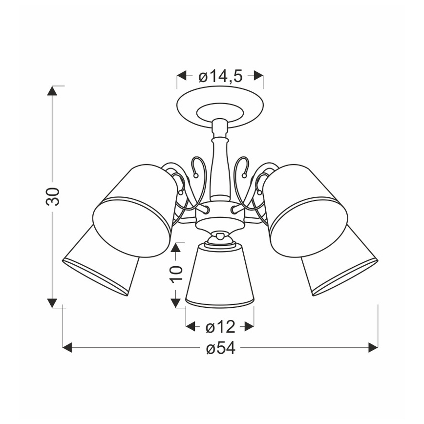 Ceiling lamp LOSANNA 5xE14/40W/230V brass