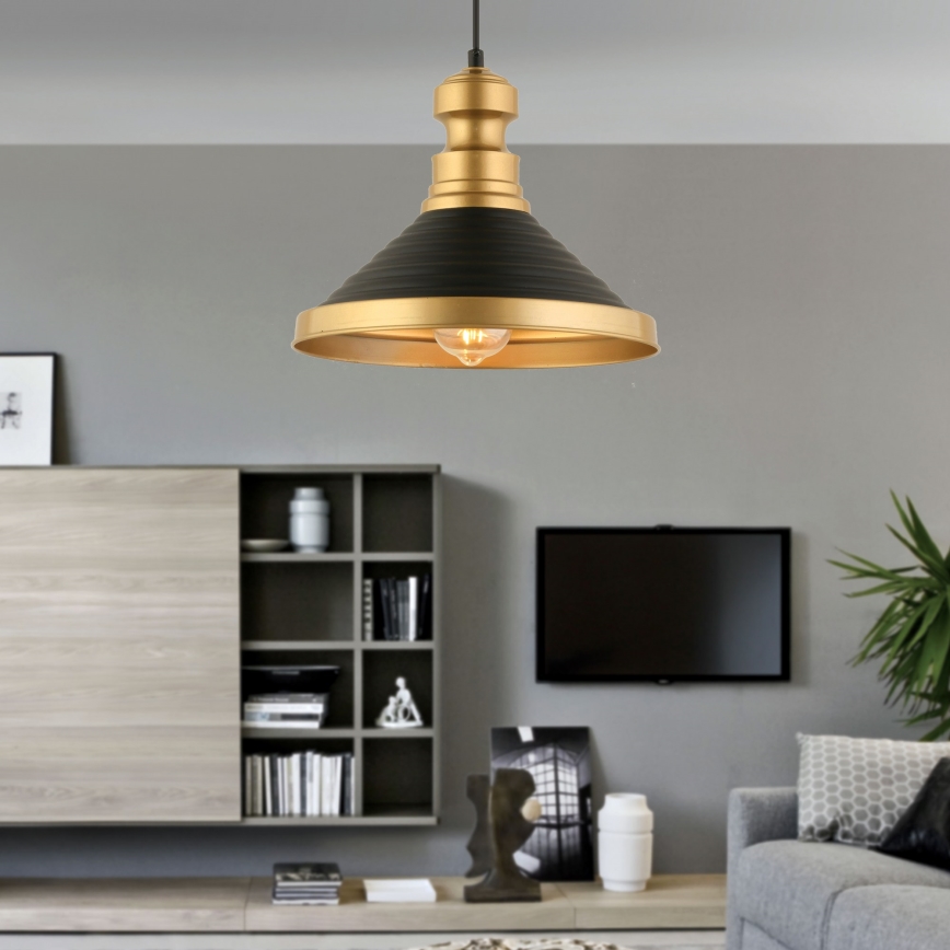 Ceiling lamp MONZA 1xE27/40W/230V diameter 30 cm black/gold