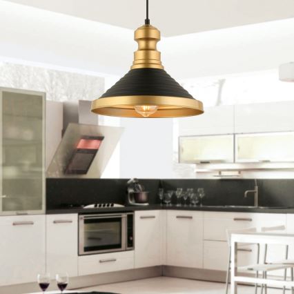Ceiling lamp MONZA 1xE27/40W/230V diameter 30 cm black/gold