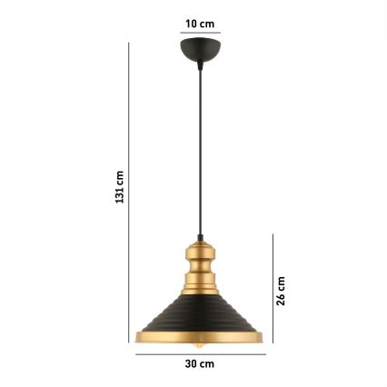 Ceiling lamp MONZA 1xE27/40W/230V diameter 30 cm black/gold