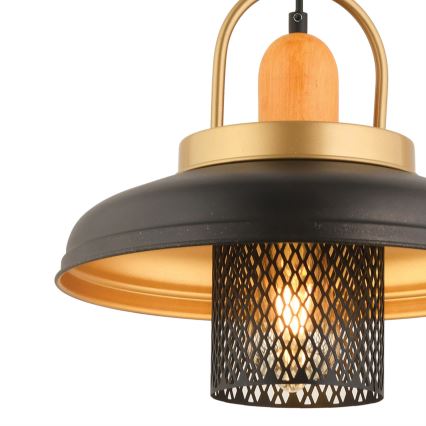 Ceiling lamp MONZA 1xE27/40W/230V diameter 32 cm black/gold