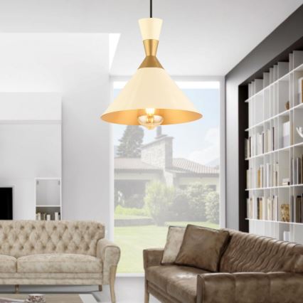 Ceiling lamp MONZA 1xE27/40W/230V Ø 25 cm cream/gold