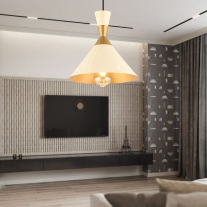 Ceiling lamp MONZA 1xE27/40W/230V Ø 25 cm cream/gold