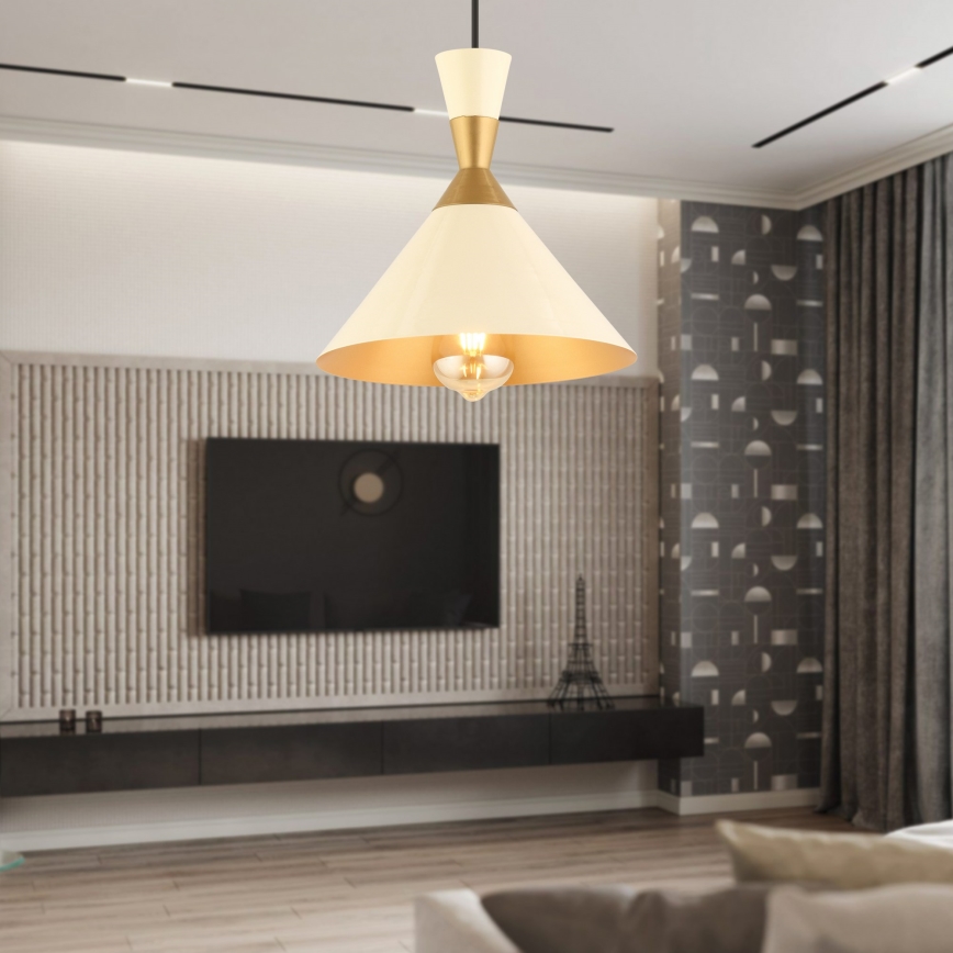 Ceiling lamp MONZA 1xE27/40W/230V Ø 25 cm cream/gold