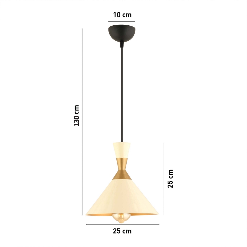 Ceiling lamp MONZA 1xE27/40W/230V Ø 25 cm cream/gold