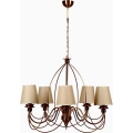 Ceiling lamp on chain CLASSIC 5xE14/40W/230V bronze/beige