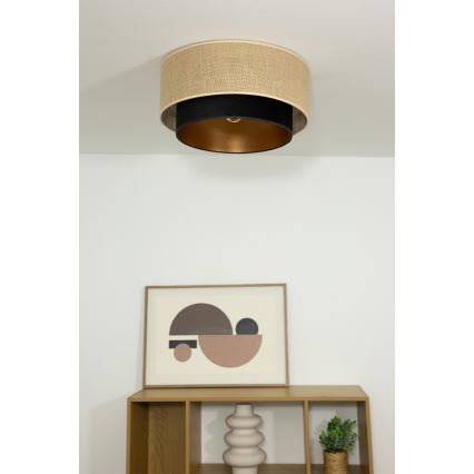 Ceiling lamp SARTA 1xE27/60W/230V Ø 45 cm black/jute