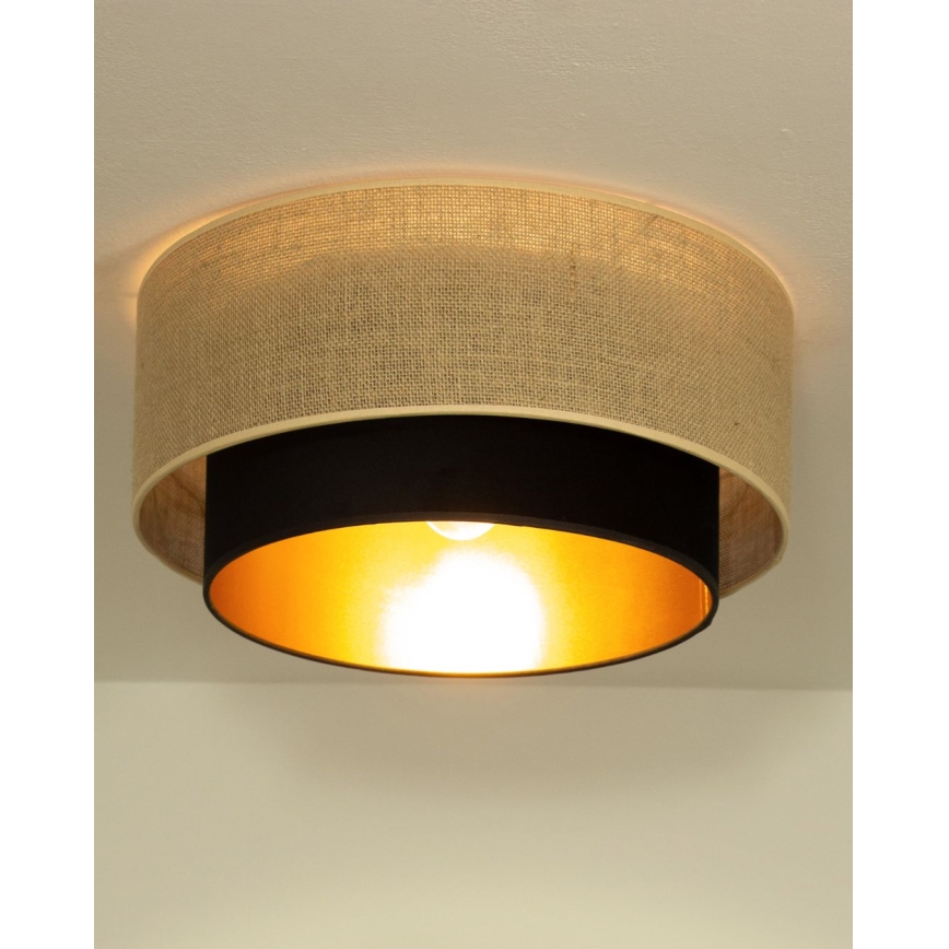 Ceiling lamp SARTA 1xE27/60W/230V Ø 45 cm black/jute