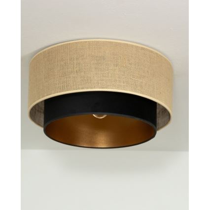 Ceiling lamp SARTA 1xE27/60W/230V Ø 45 cm black/jute