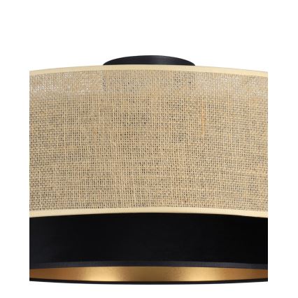 Ceiling lamp SARTA 1xE27/60W/230V Ø 45 cm black/jute