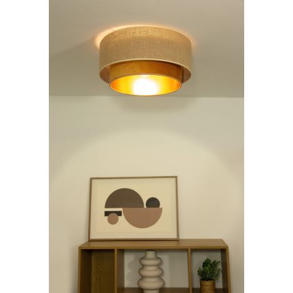 Ceiling lamp SARTA 1xE27/60W/230V Ø 45 cm copper/jute