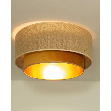 Ceiling lamp SARTA 1xE27/60W/230V Ø 45 cm copper/jute
