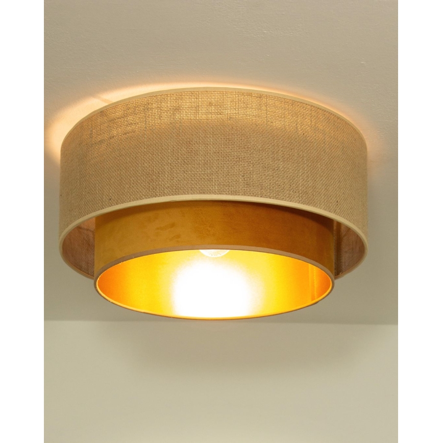 Ceiling lamp SARTA 1xE27/60W/230V Ø 45 cm copper/jute