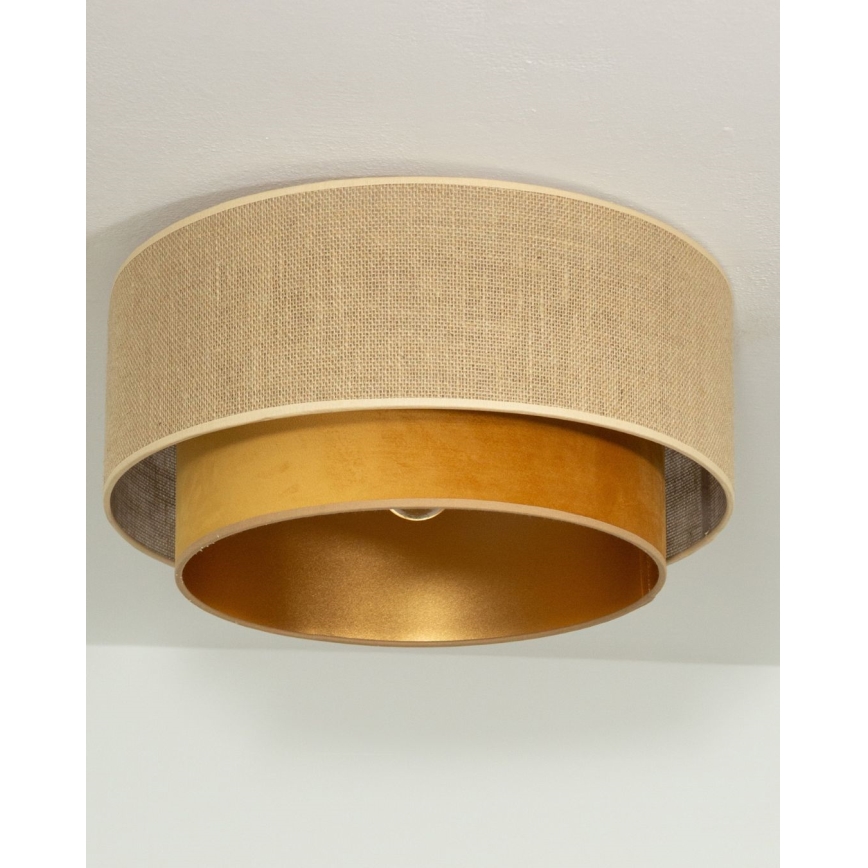 Ceiling lamp SARTA 1xE27/60W/230V Ø 45 cm copper/jute