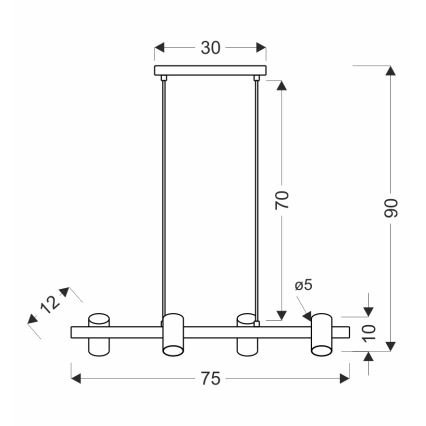 Ceiling lamp XILO 4xGU10/25W/230V beech/white