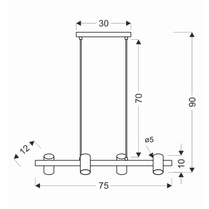 Ceiling lamp XILO 4xGU10/25W/230V beech/white