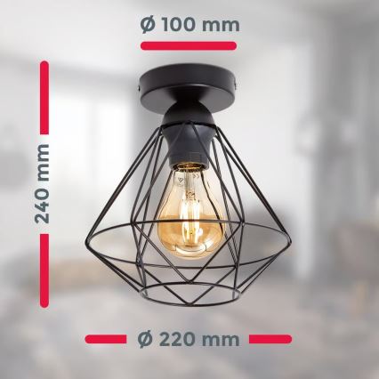 Ceiling light 1xE27/40W/230V black